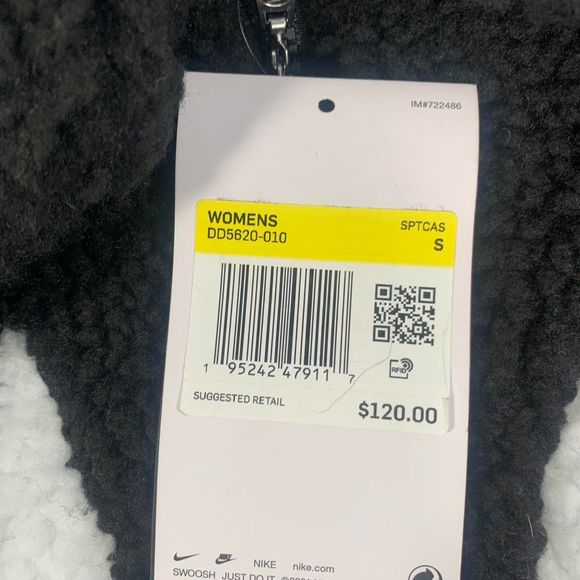 Nike Sportswear Swoosh Faux Fur Full-Zip Jacket - Picture 4 of 4